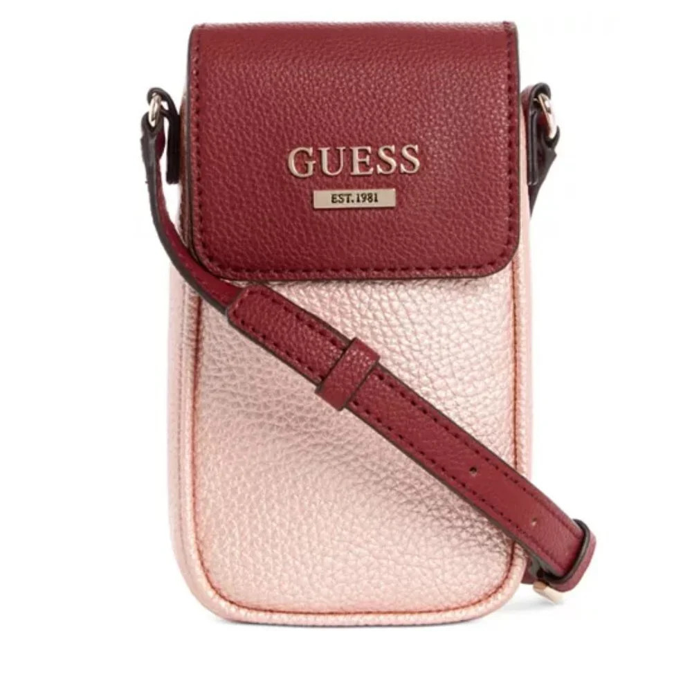 GUESS Pink Maxxe Chit Chat Phone Crossbody Bag